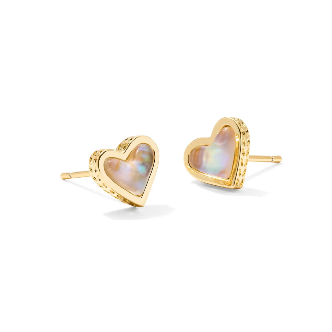 Kendra Scott Framed Ari Heart Stud Earrings - Gold