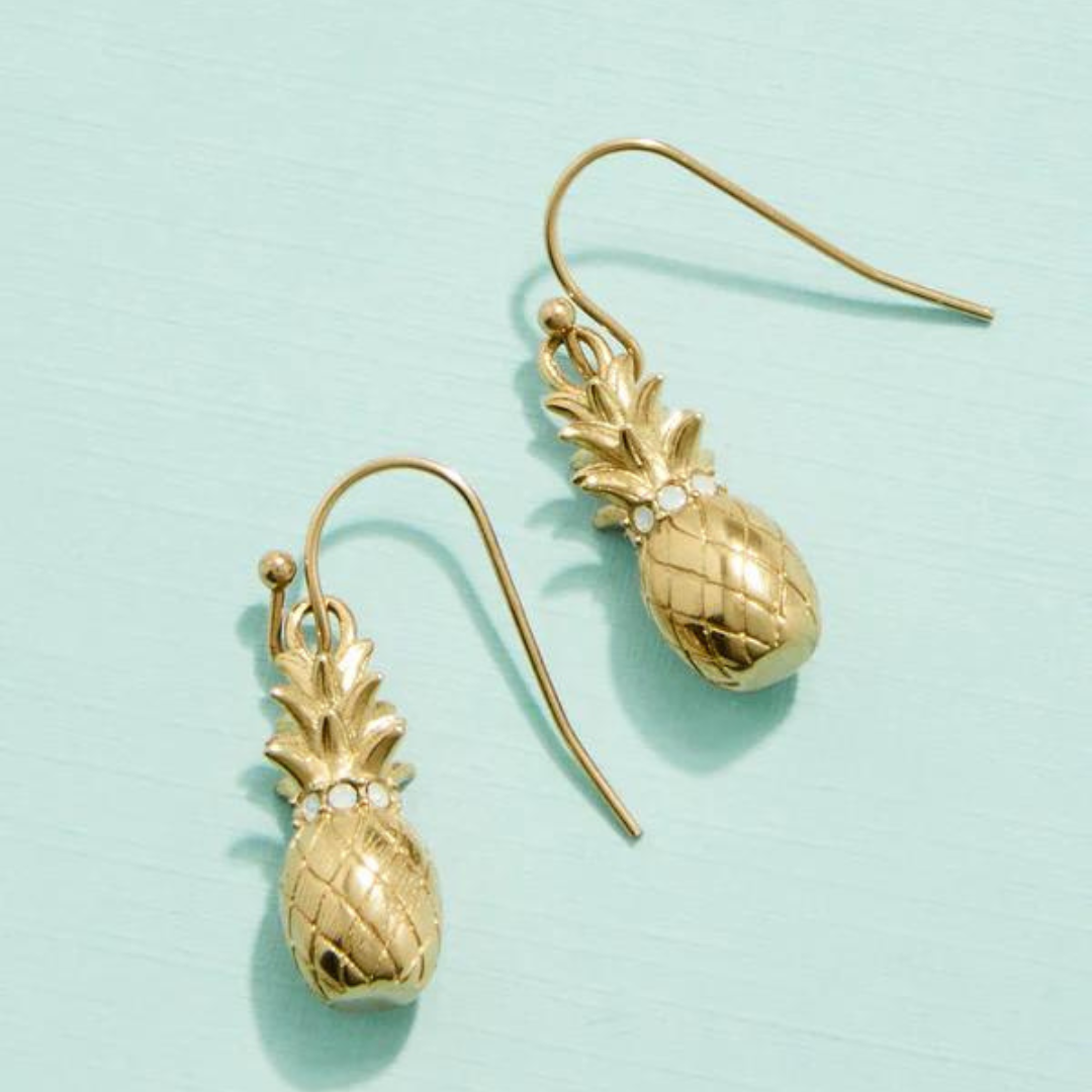 Spartina Splash White Opal Pineapple Earrings