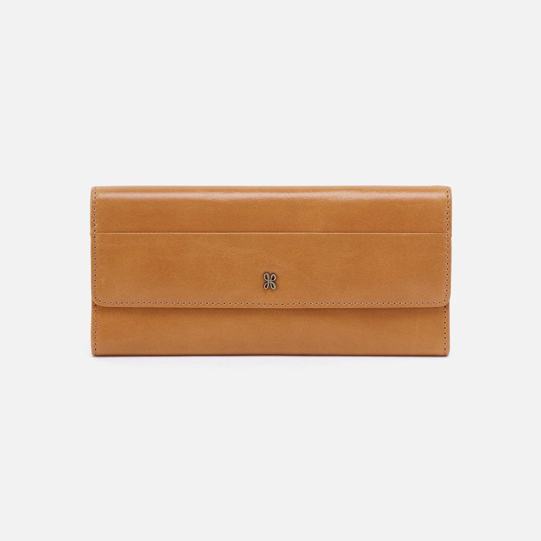 Hobo Jill Large Trifold Wallet Polished Leather