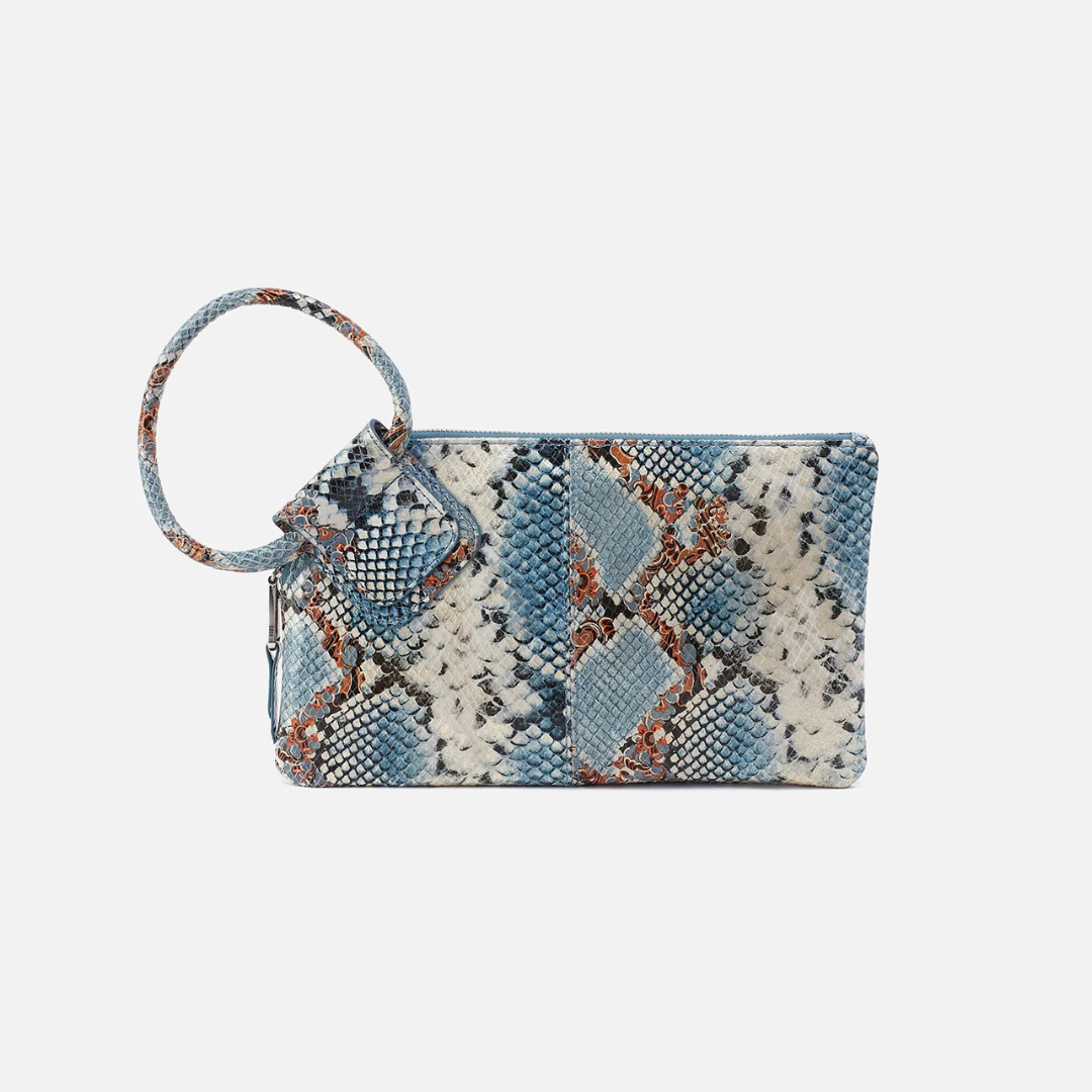 Hobo Sable Clutch Printed Leather - Blue Tempest