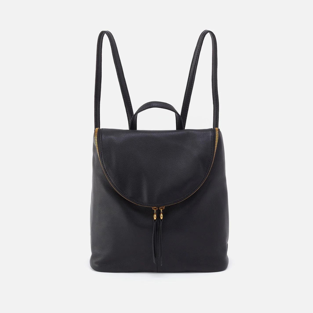 Hobo Fern Backpack Pebbled Leather - Black