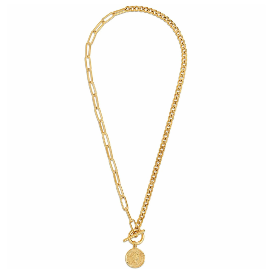 Ellie Vail Stacie Toggle Chain Coin Necklace - Gold