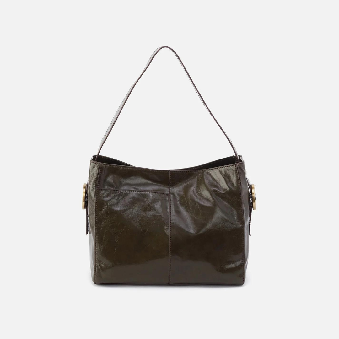 Hobo Render Shoulder Bag Polished Leather - Deep Moss