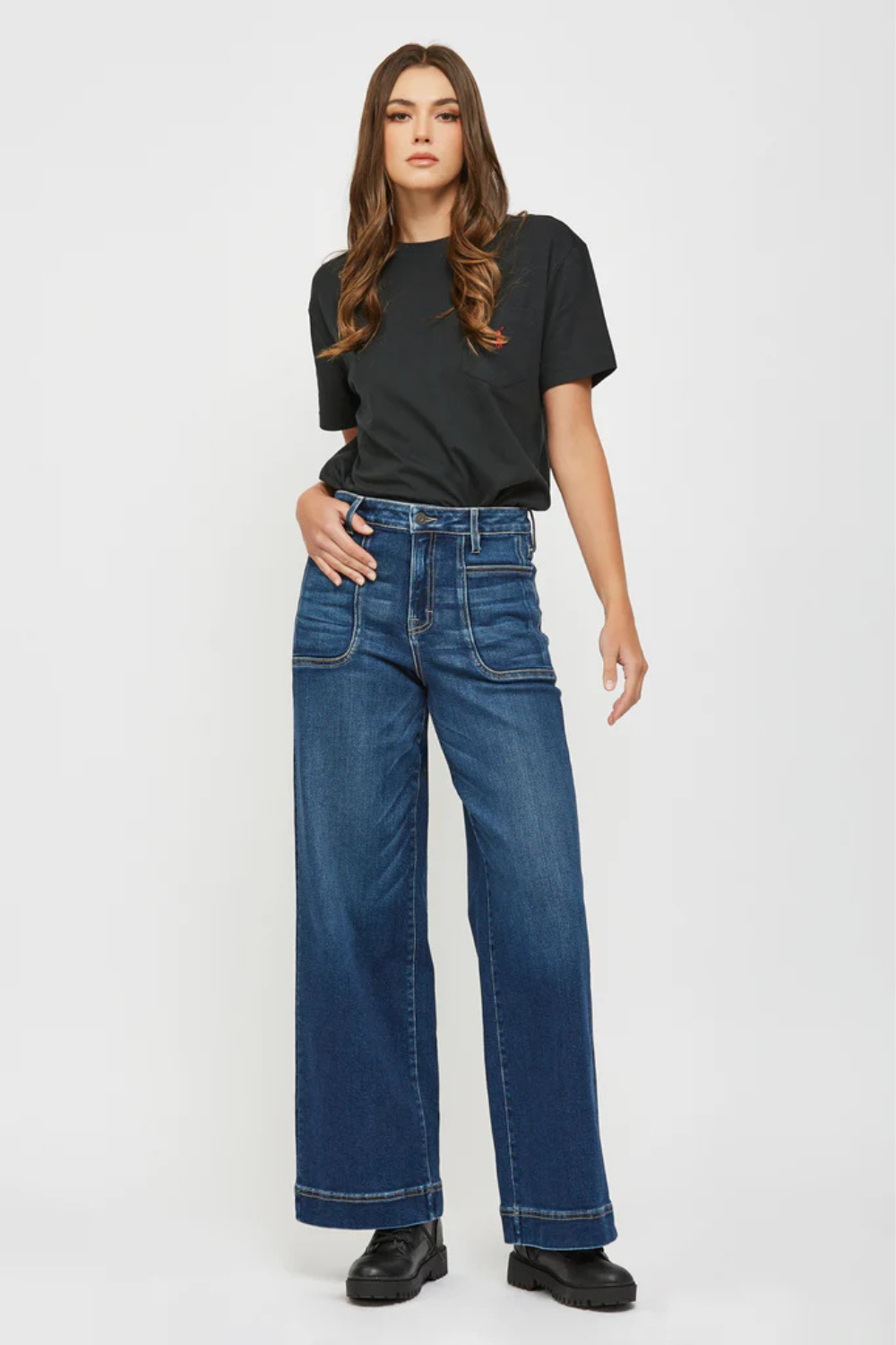 Hidden Nori Extra Wide Leg Jean - Dark