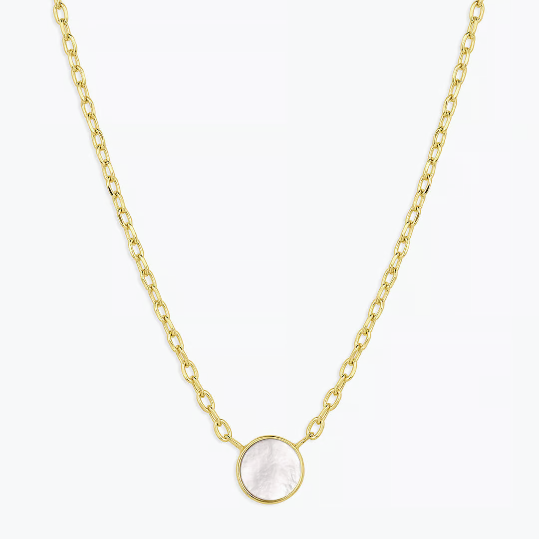 Gorjana Rose Marble Coin Necklace - Gold