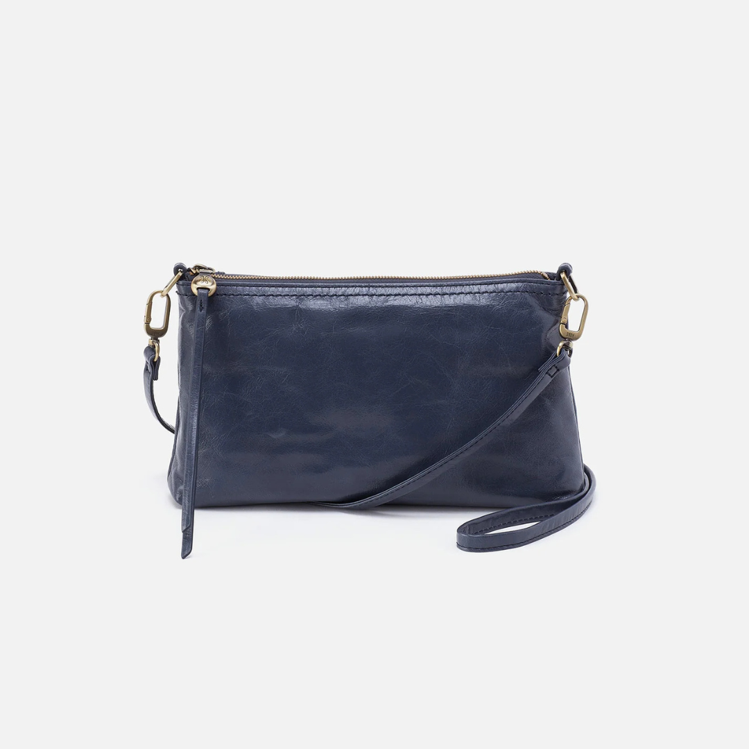 Hobo Darcy Crossbody Polished Leather - Blue Stone