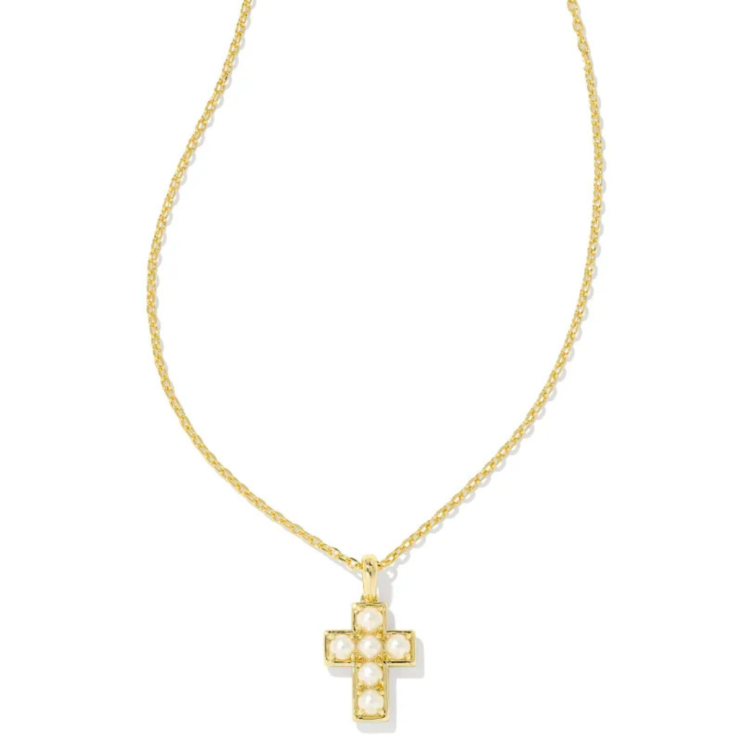 Kendra Scott Pearl Cross Short Pendant