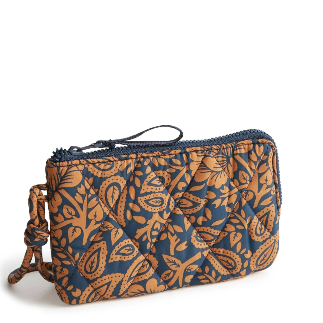 Vera Bradley Zip Wristlet - Lotus Montage Roasted Pecan