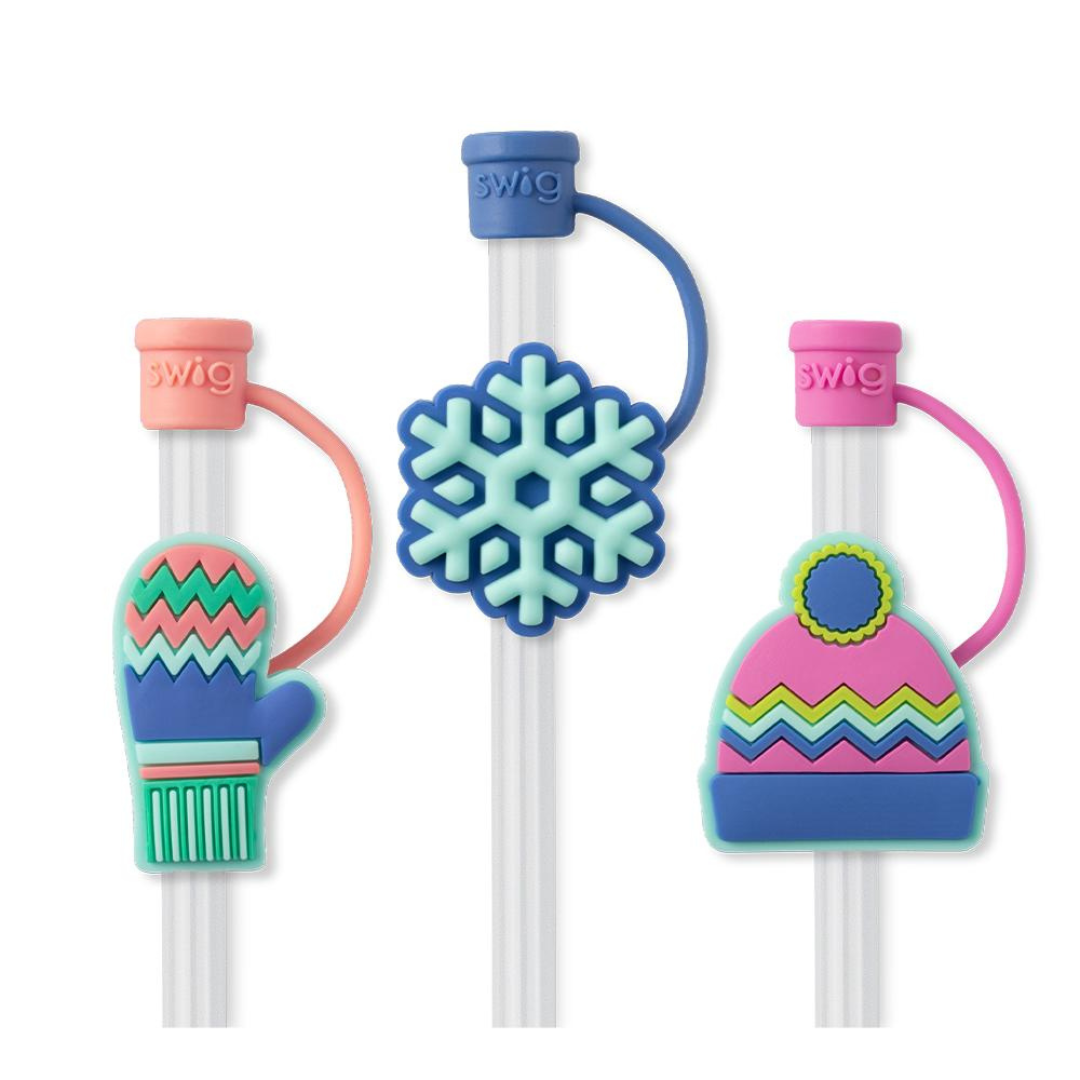 Swig Straw Topper Set - Snow Day