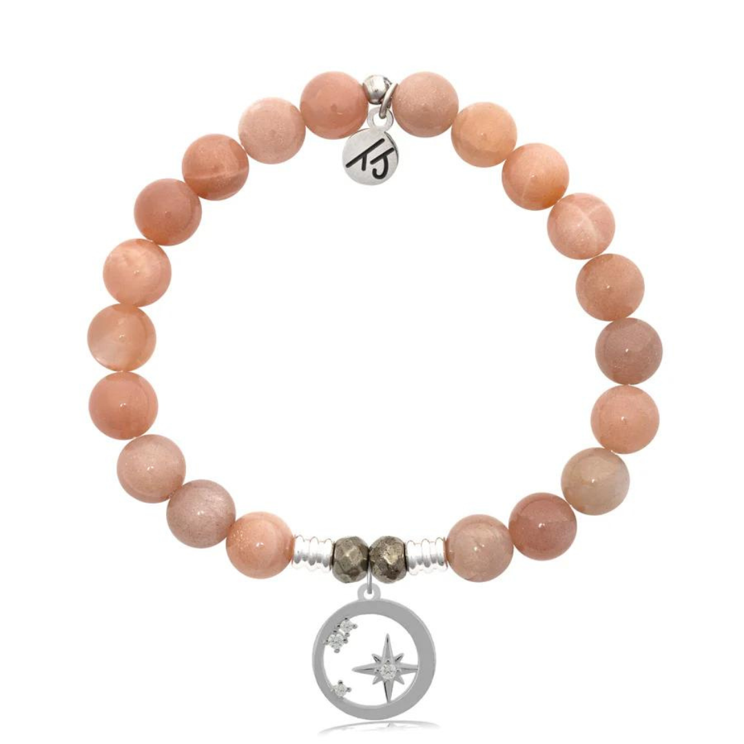 T. Jazelle What is Meant to be Charm Bracelet - Peach Moonstone
