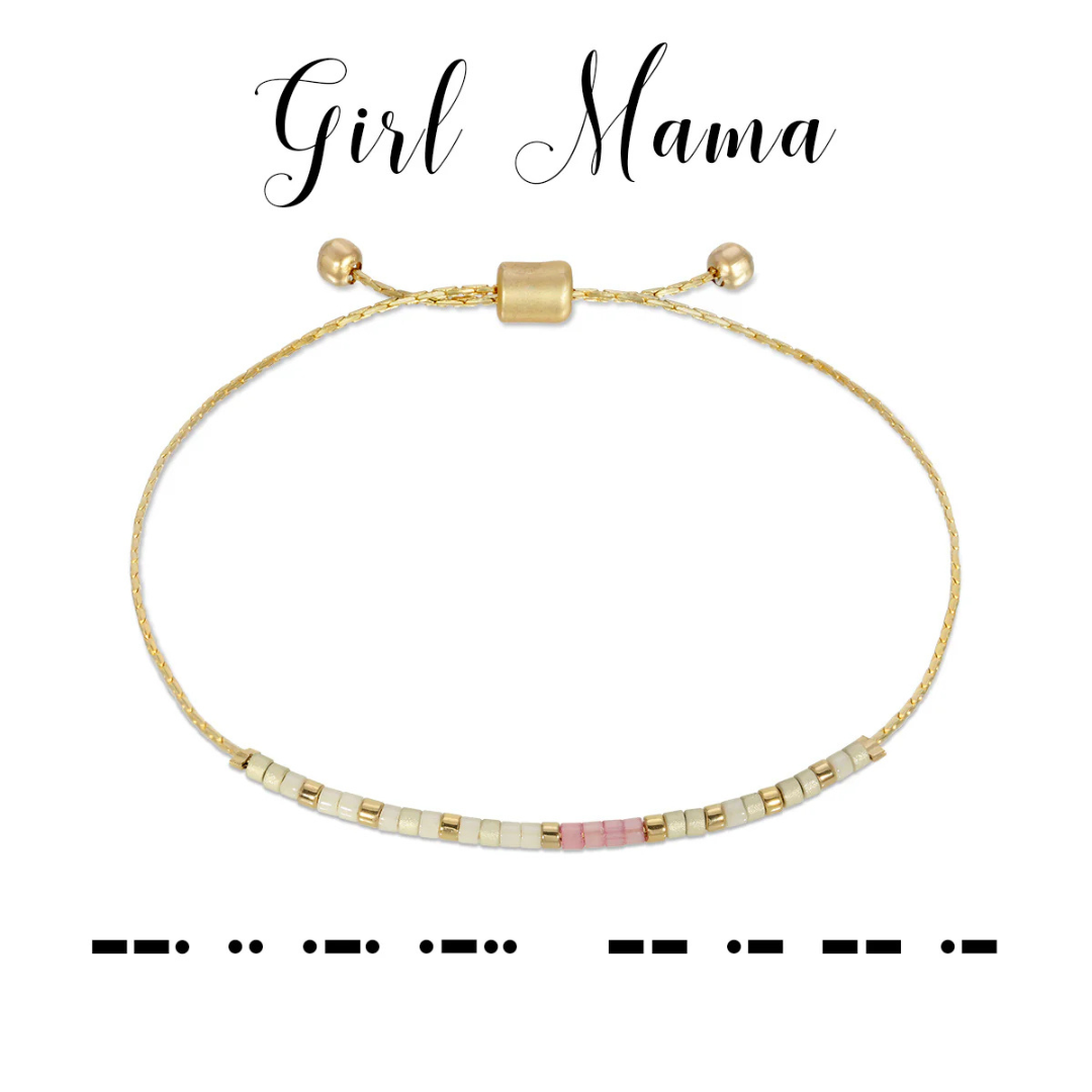 Dot & Dash Morse Code Bracelet - Girl Mama/Ivory & Rose