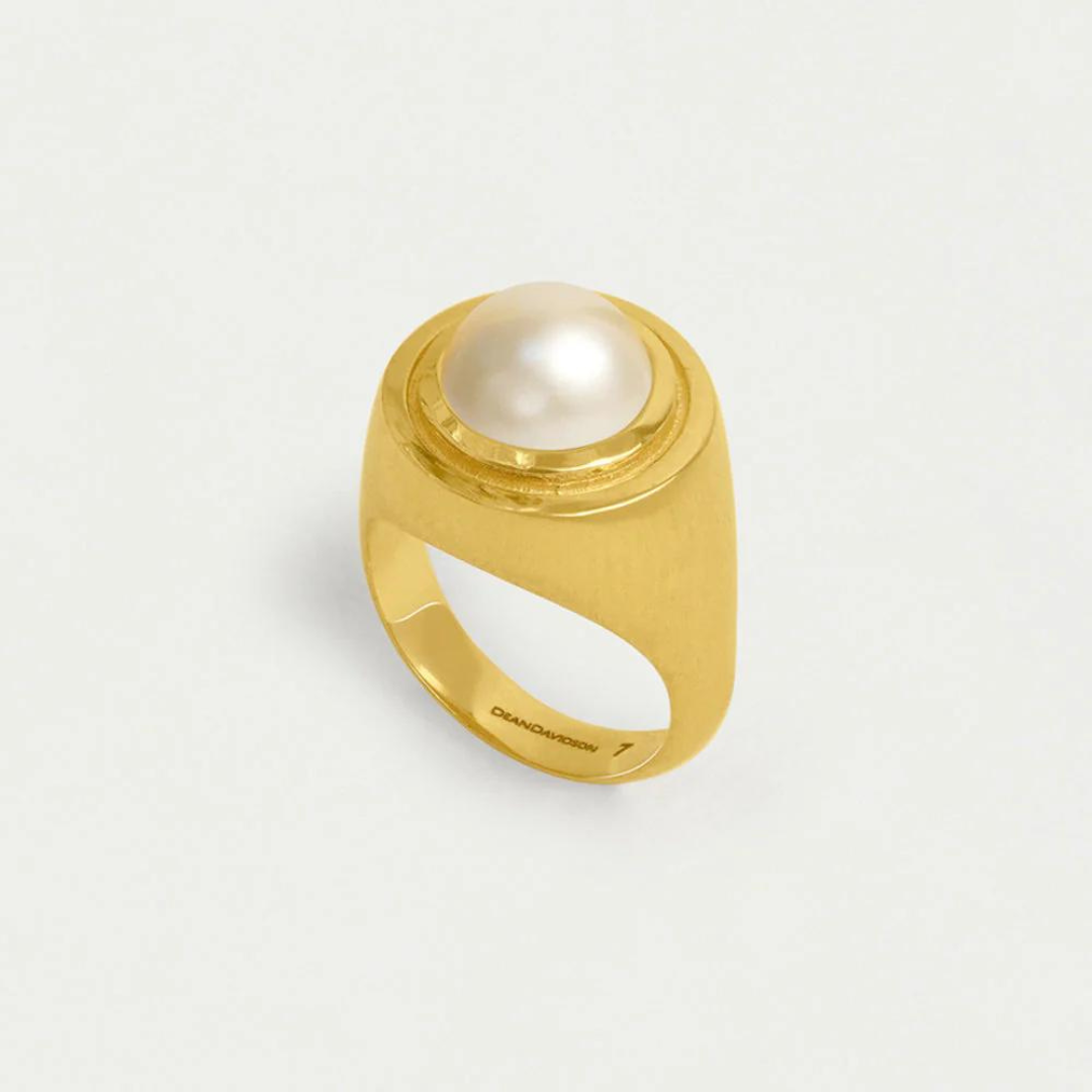 Dean Davidson Mini Signet Ring - Pearl/Gold