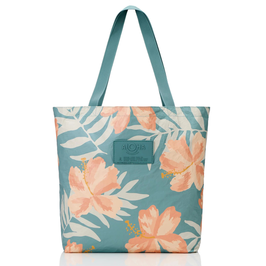 Aloha Adrift Reversible Tote - Pink Salt/Tide