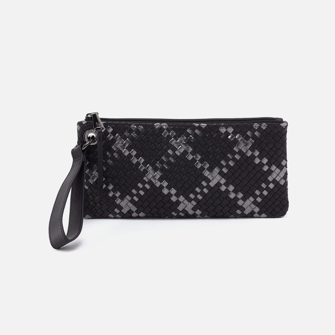 Hobo Vida Wristlet - Black Metallic Woven