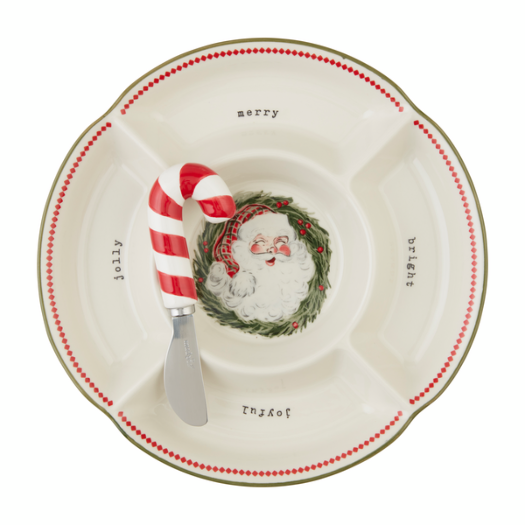 Mud Pie Santa Sectioned Server Set