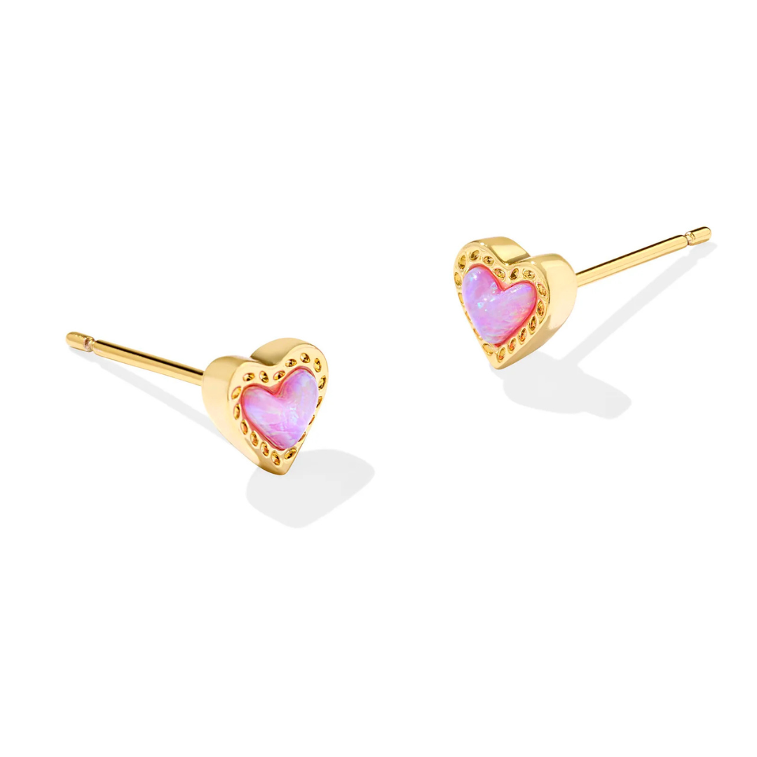 Kendra Scott Mini Ari Heart Stud Earrings - Gold