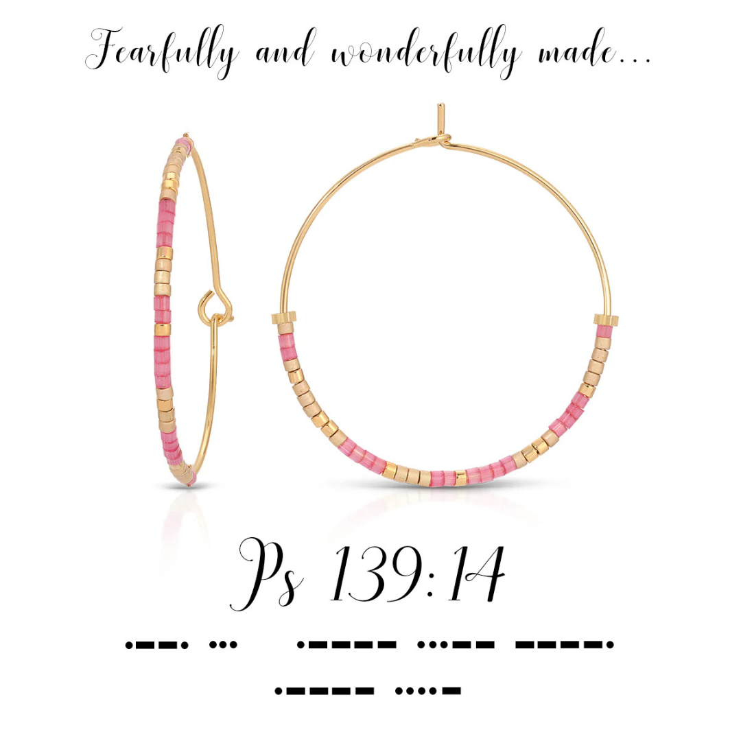 Dot & Dash Morse Code Earrings - Psalm 139:14