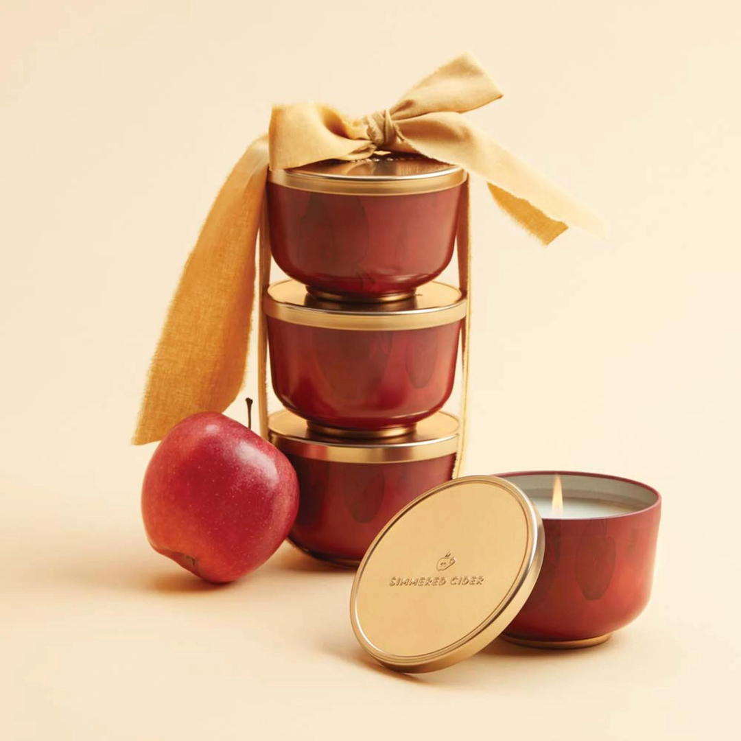 Thymes Poured Candle Tin - Gold - Simmered Cider