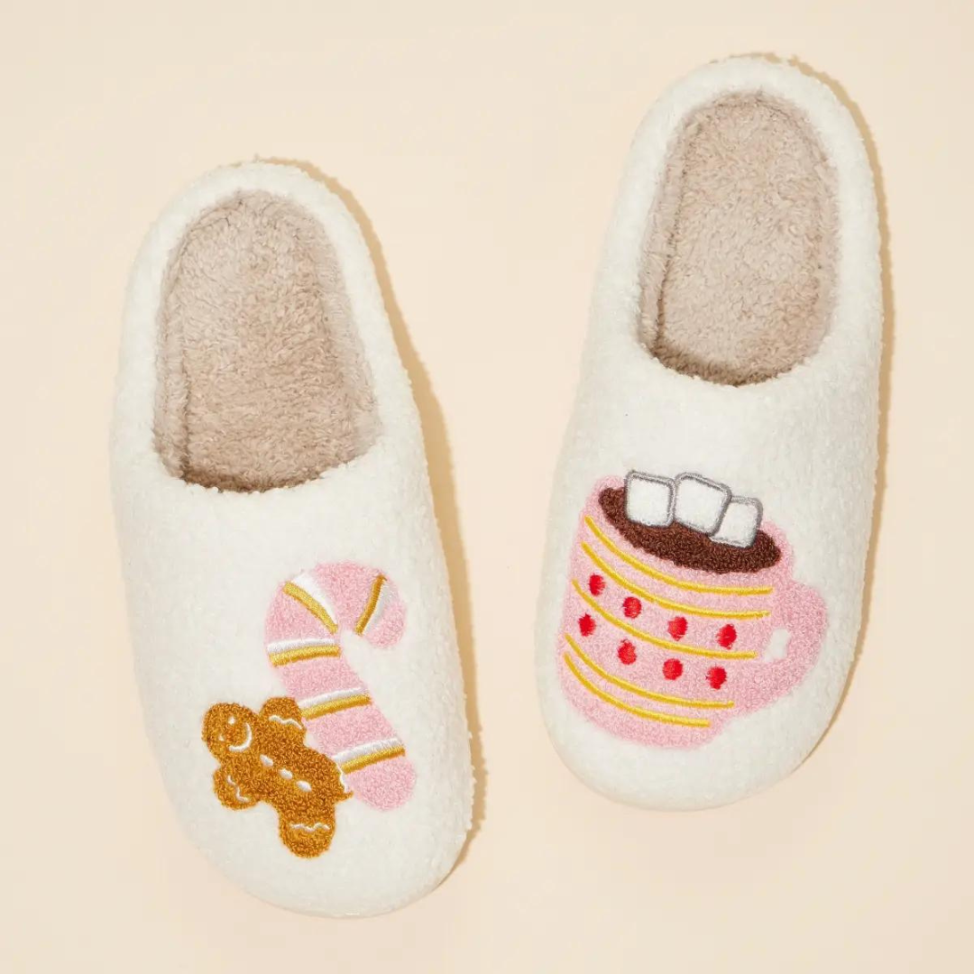 Lilla Haven Gingerbread Man & Hot Chocolate Slippers