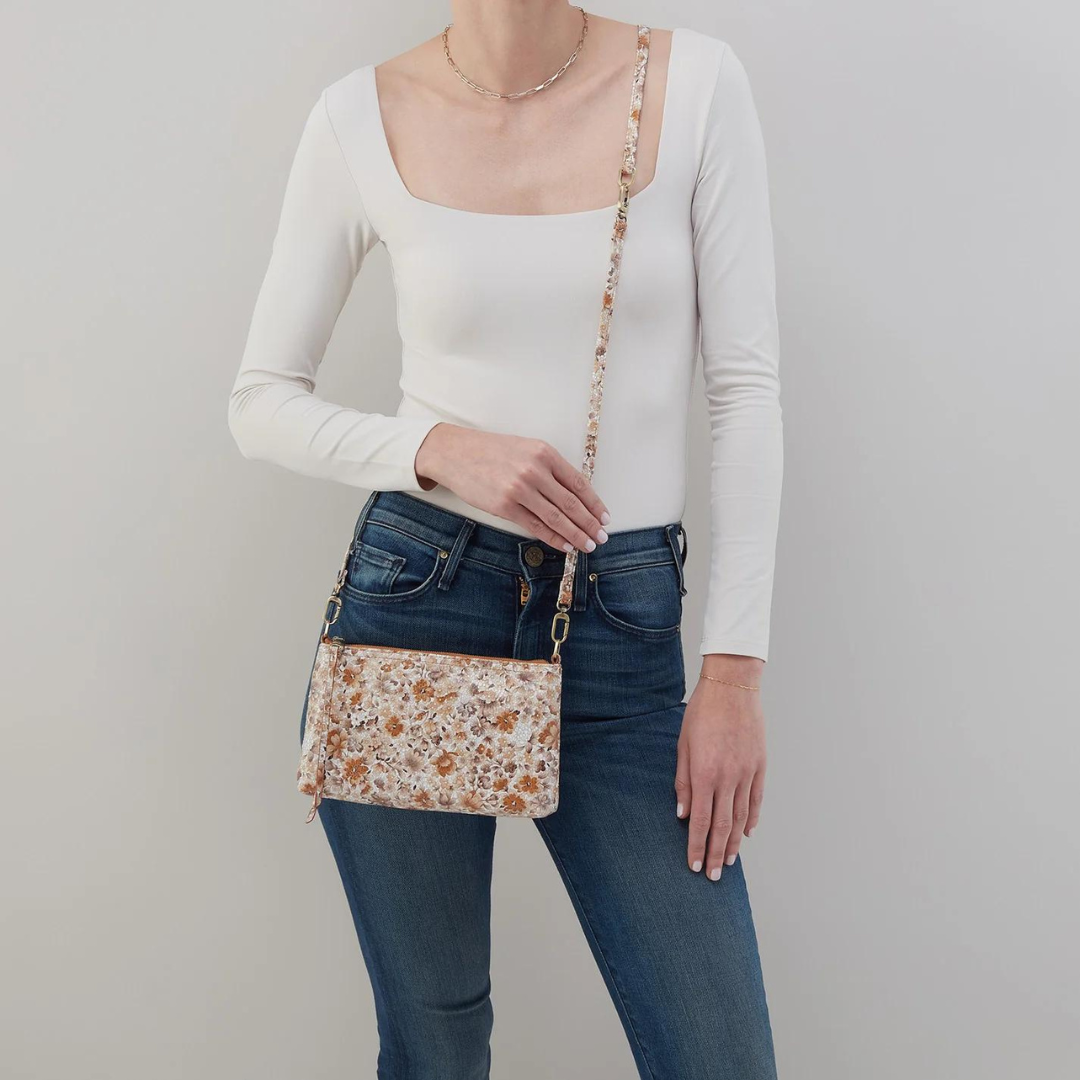 Hobo Darcy Crossbody Printed Leather - Sepia Bloom