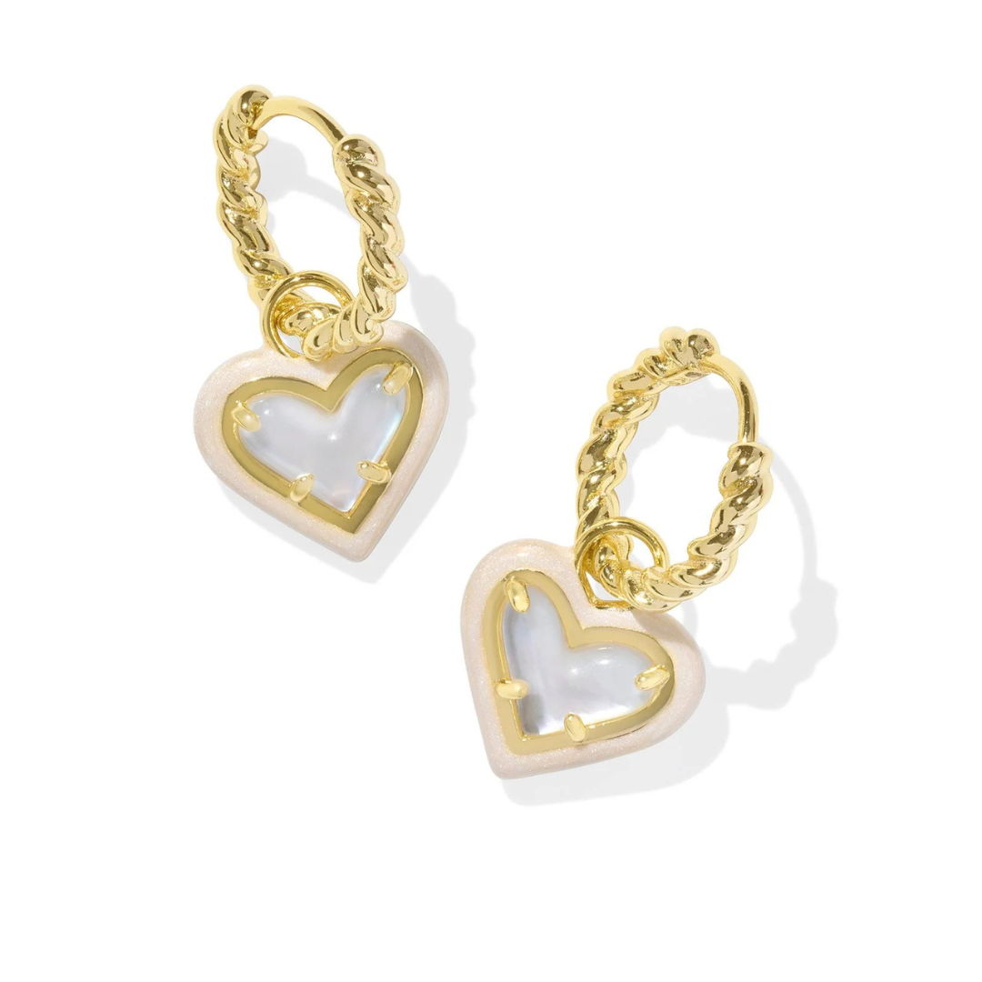 Kendra Scott Ari Heart Enamel Frame Huggie Earrings