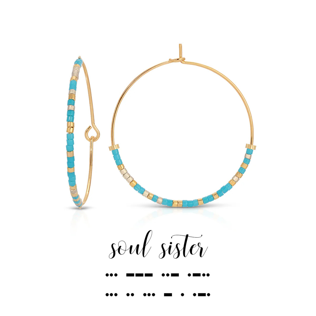 Dot & Dash Morse Code Hoop Earrings - Soul Sister