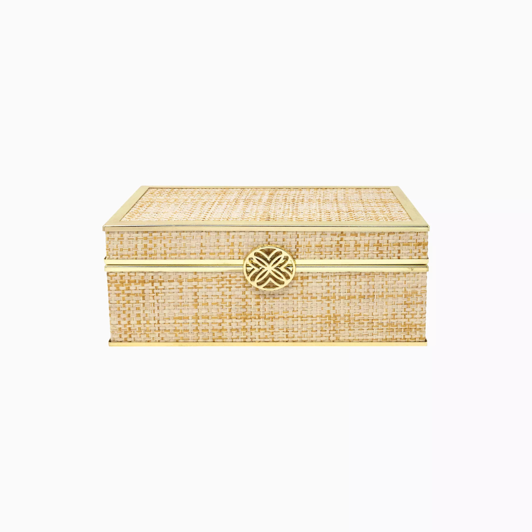 Lilly Pulitzer Jewelry Box- Gold Raffia