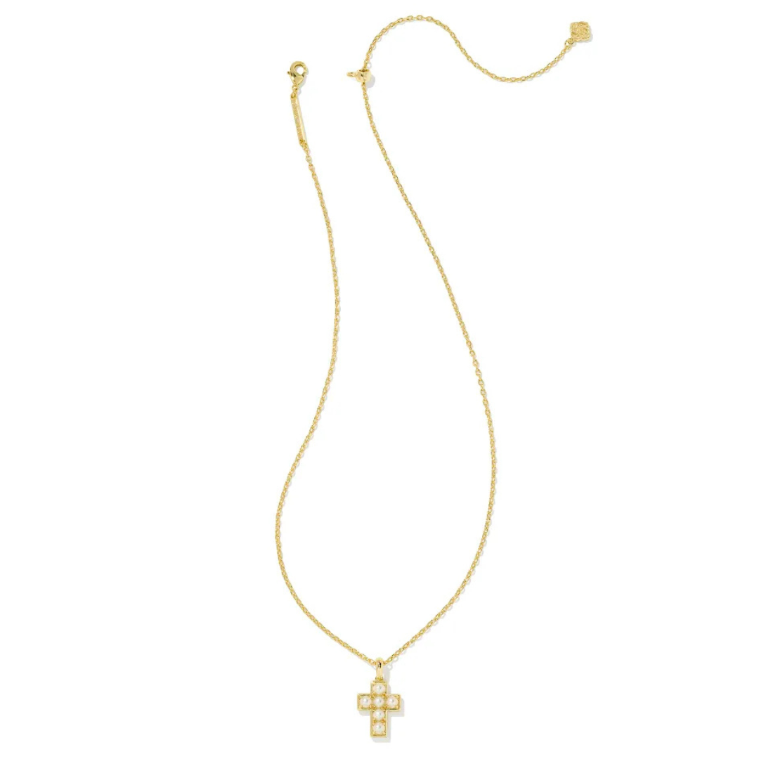 Kendra Scott Pearl Cross Short Pendant