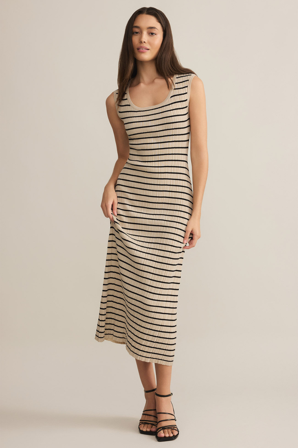 Z Supply Gisele Stripe Midi Dress - Sandshell