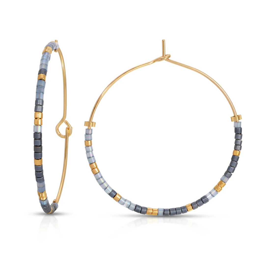 Dot & Dash Morse Code Hoop Earrings - Isaiah 43:18-19