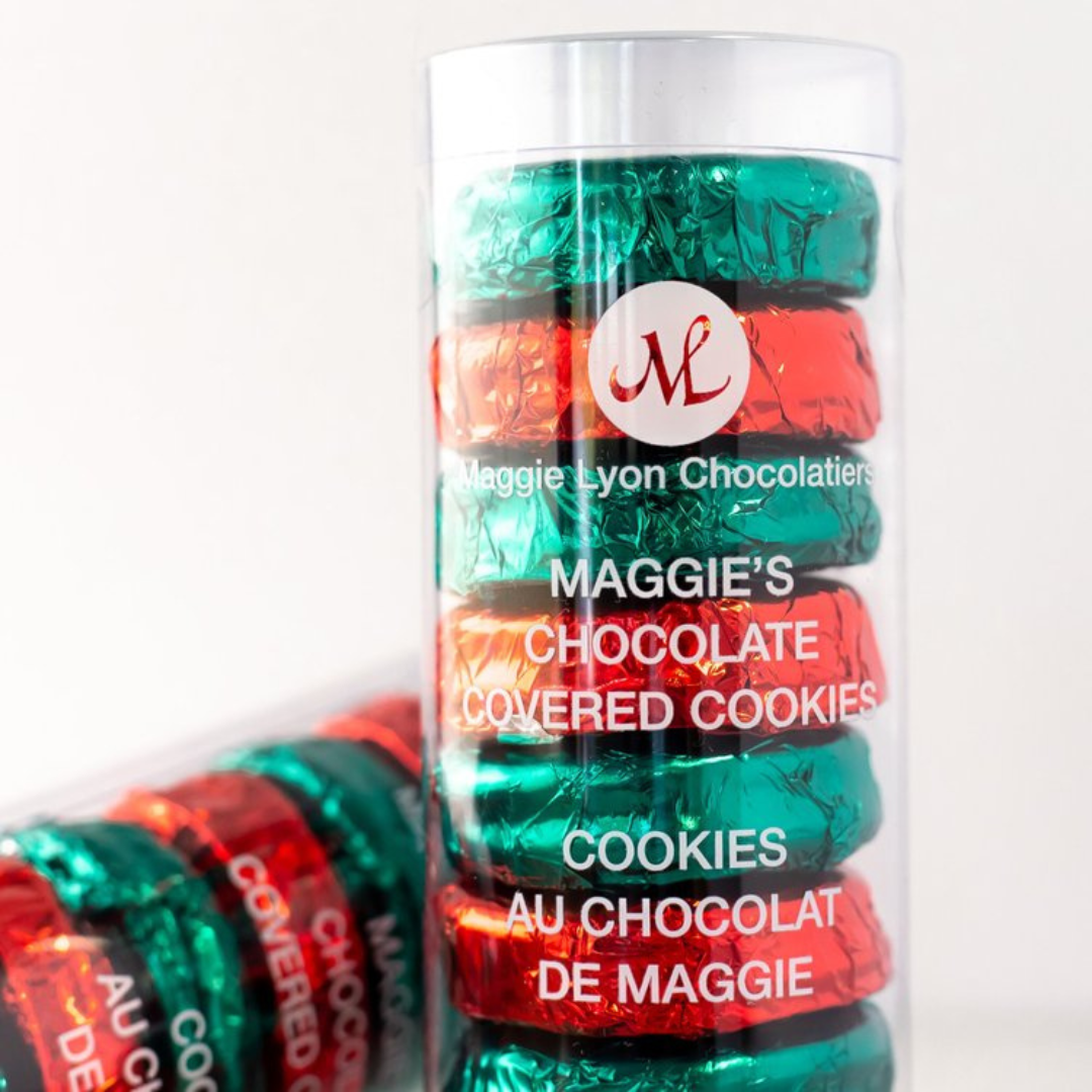 Maggie Lyon 9pc Chocolate Covered Cookies - Red and Green