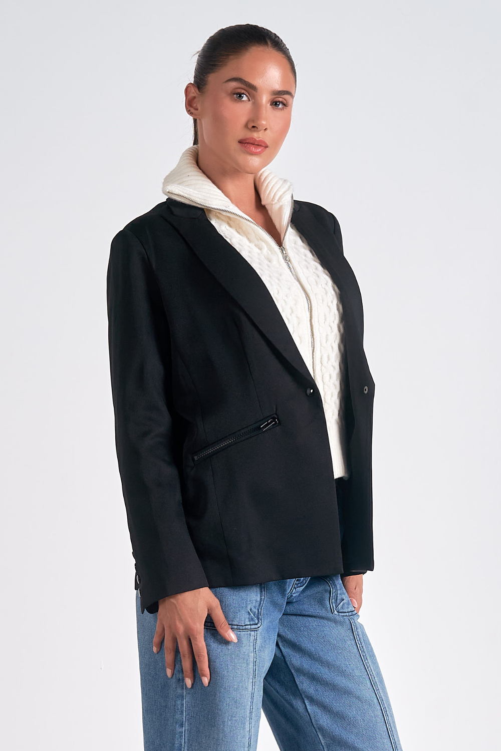 Elan Blazer With Faux Hoodie