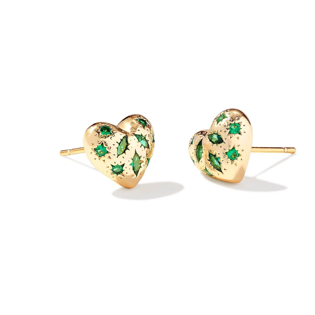 Kendra Scott Holland Heart Stud Earrings - Gold