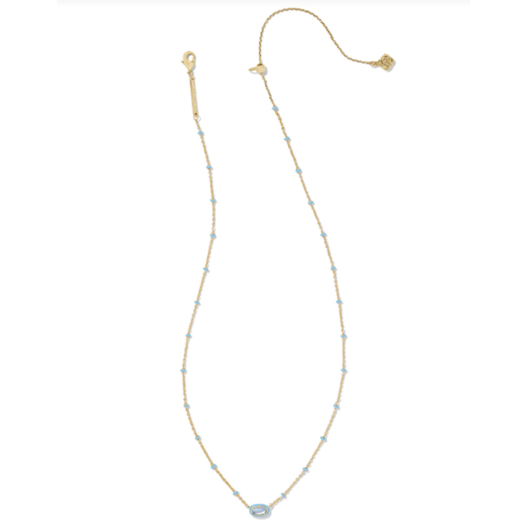 Kendra Scott Mini Elisa Enamel Frame Necklace - Gold - The Cottage