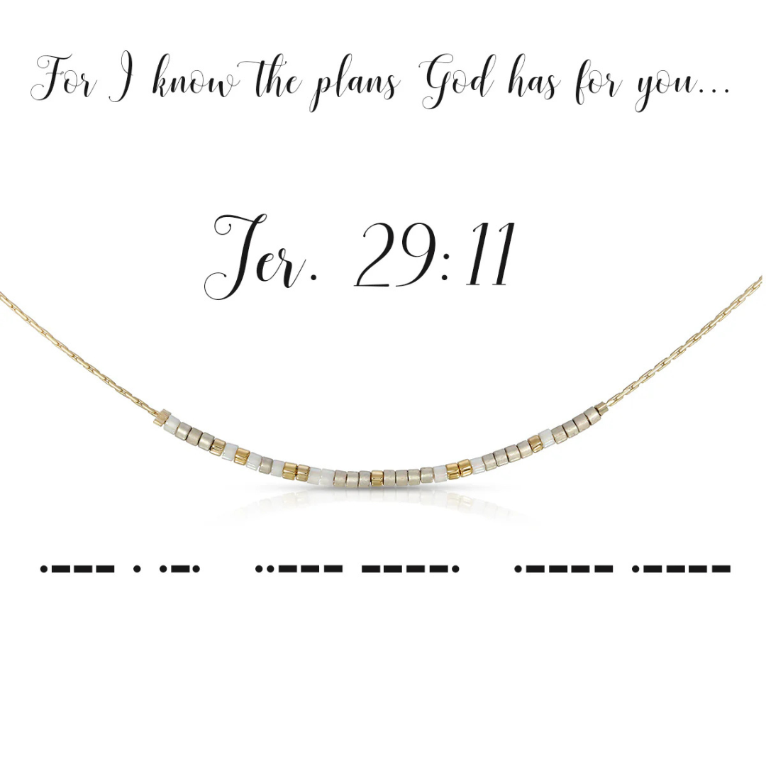 Dot & Dash Morse Code Necklace - Jeremiah 29:11