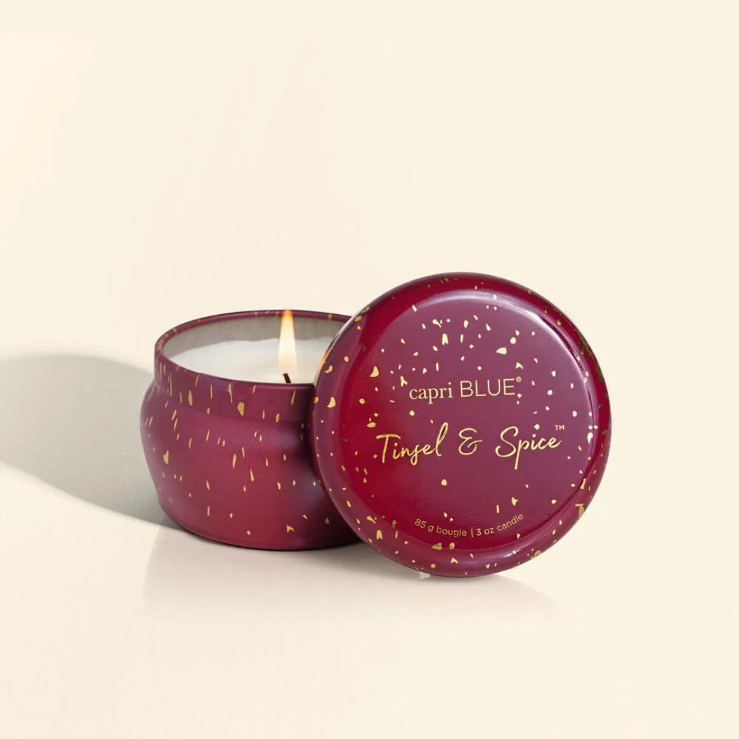 Capri Blue Red Glimmer Mini Tin Candle - Tinsel & Spice