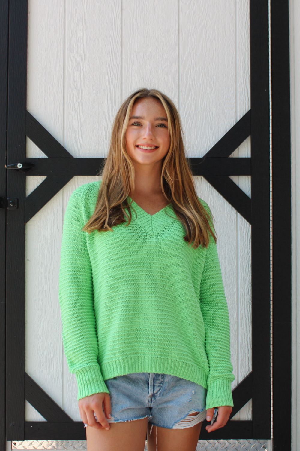 HIHO Lexy V-Neck Sweater - Summer Green