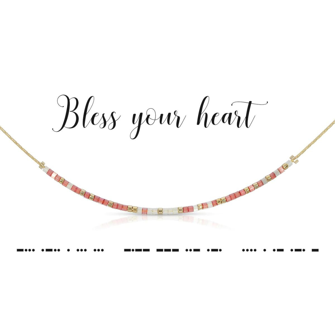 Dot & Dash Morse Code Necklace - Bless Your Heart