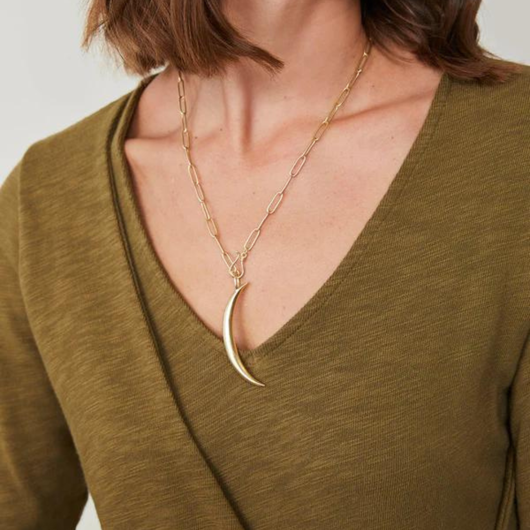 Spartina Crescent Crystal Necklace