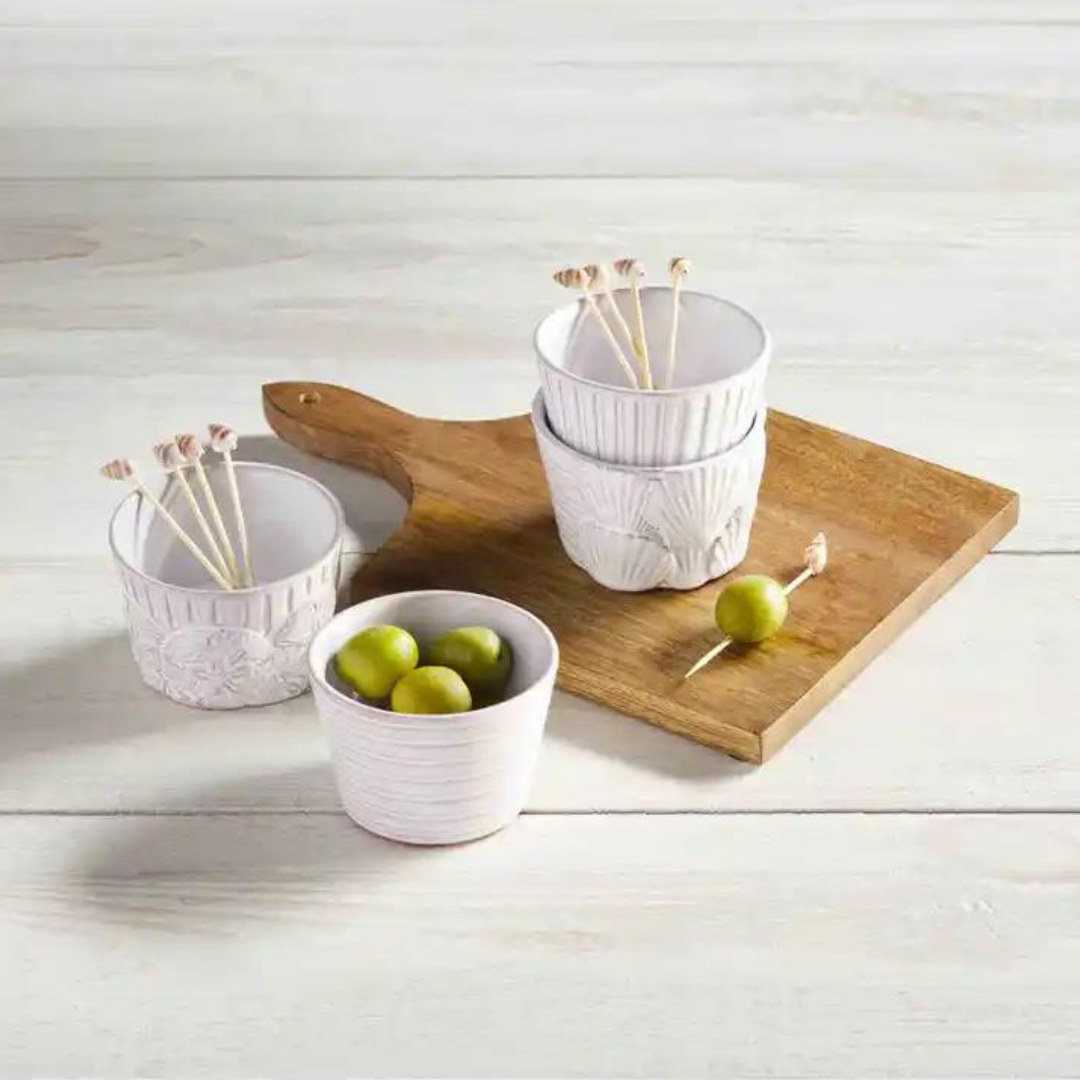 Mud Pie Seashell Ramekin & Toothpick Set