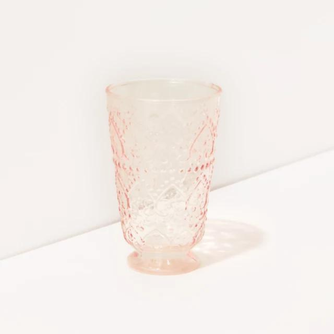 Lilly Pulitzer Textured Glass Set - Conch Shell Pink