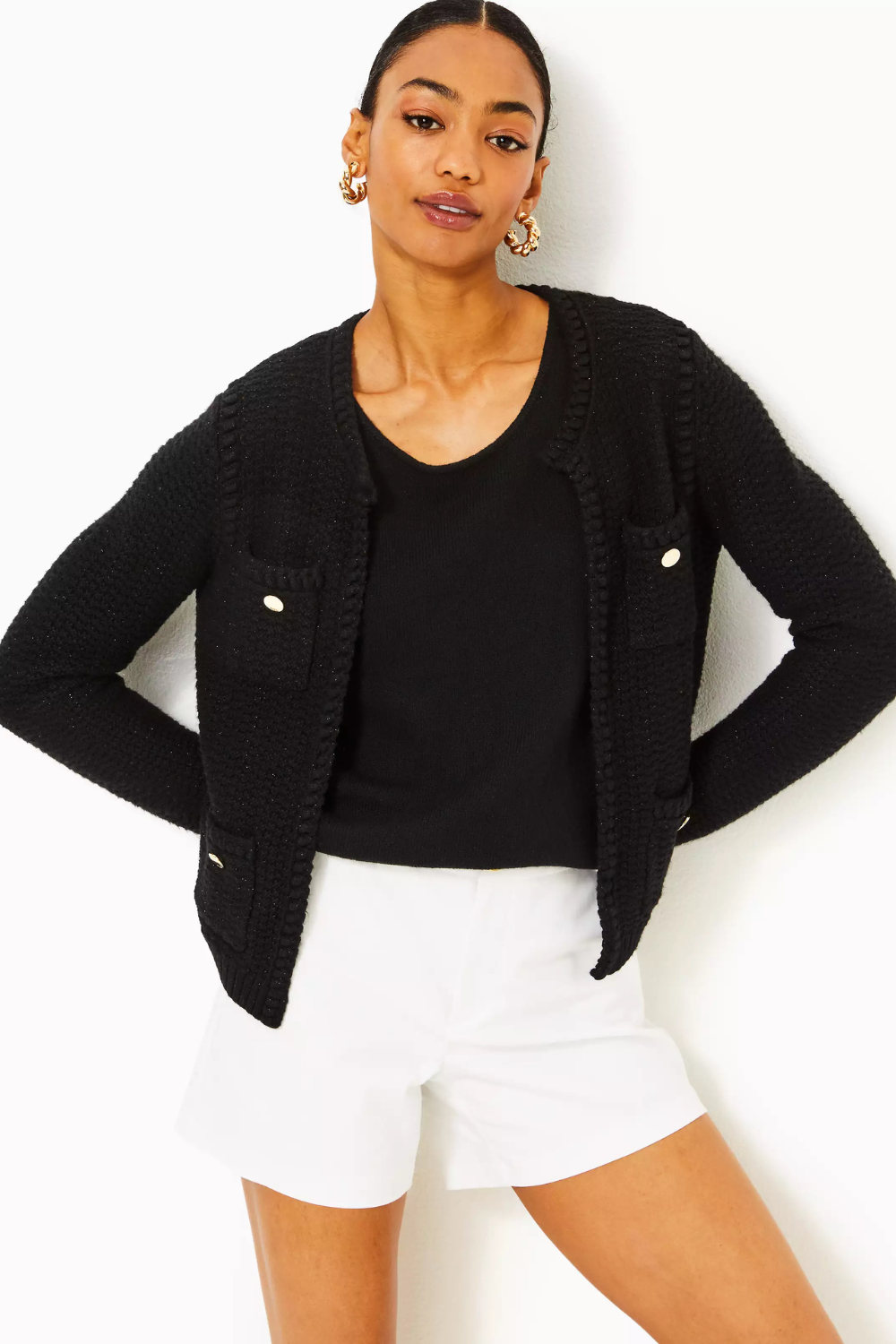 Lilly Pulitzer Kenton Cardigan - Black Metallic