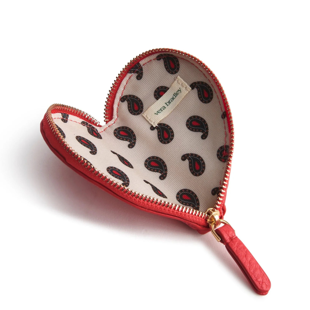 Vera Bradley Heart Coin Pouch - Goji Berry Red