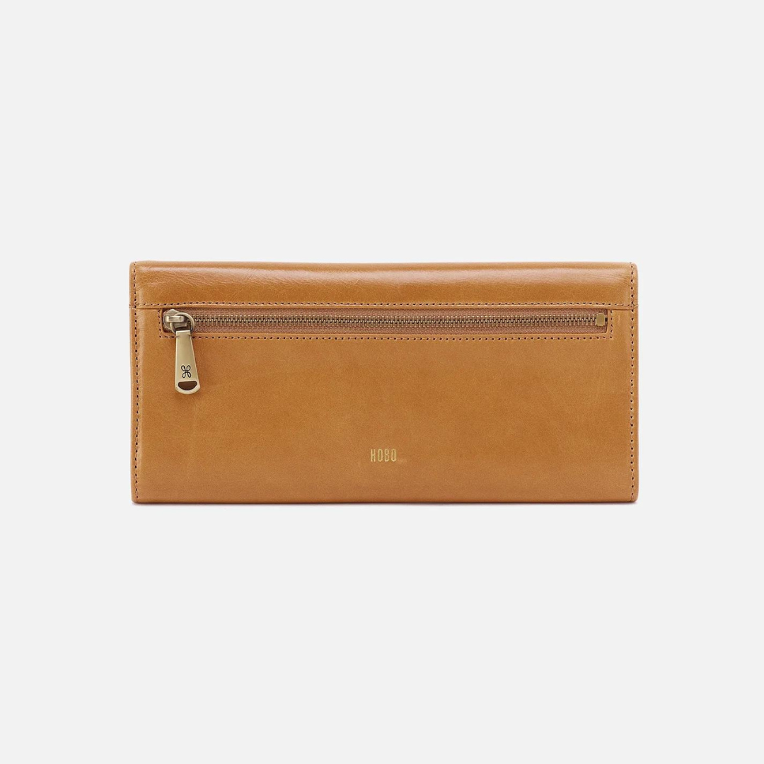 Hobo Jill Large Trifold Wallet Polished Leather