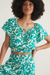 Marine Layer Tiana Cropped Blouse - Spruce Flora - The Cottage