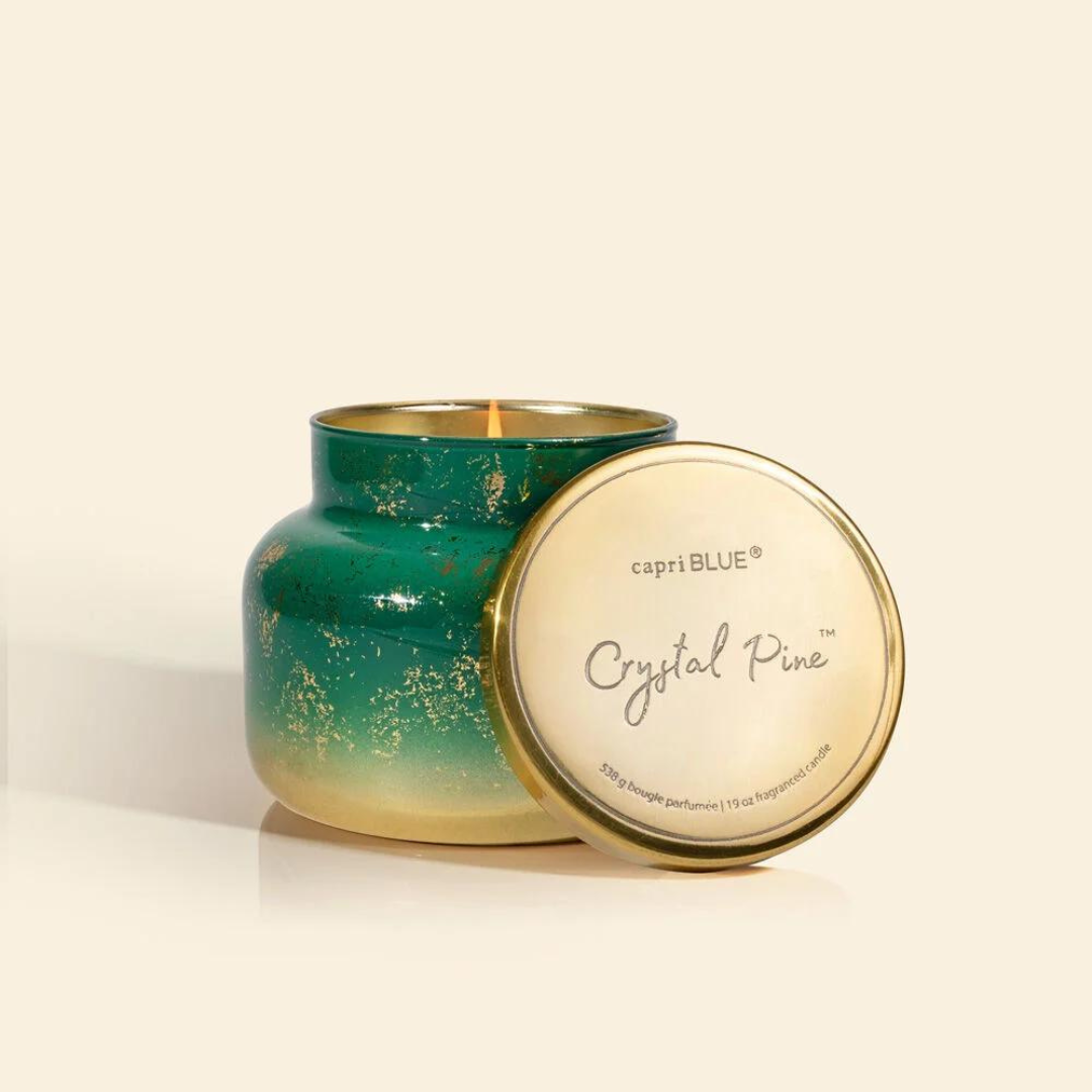 Capri Blue Green Glimmer Signature Jar - Crystal Pine