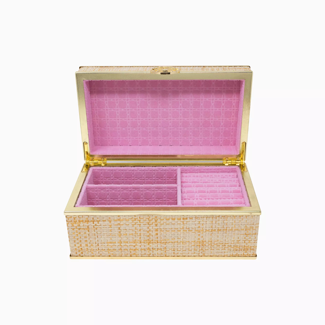 Lilly Pulitzer Jewelry Box- Gold Raffia