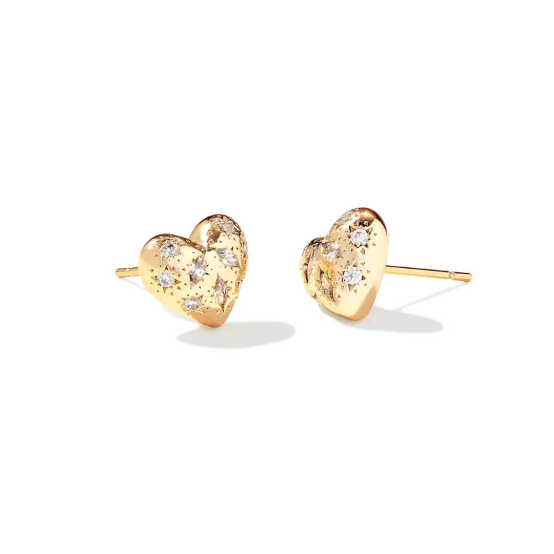 Kendra Scott Holland Heart Stud Earrings - Gold