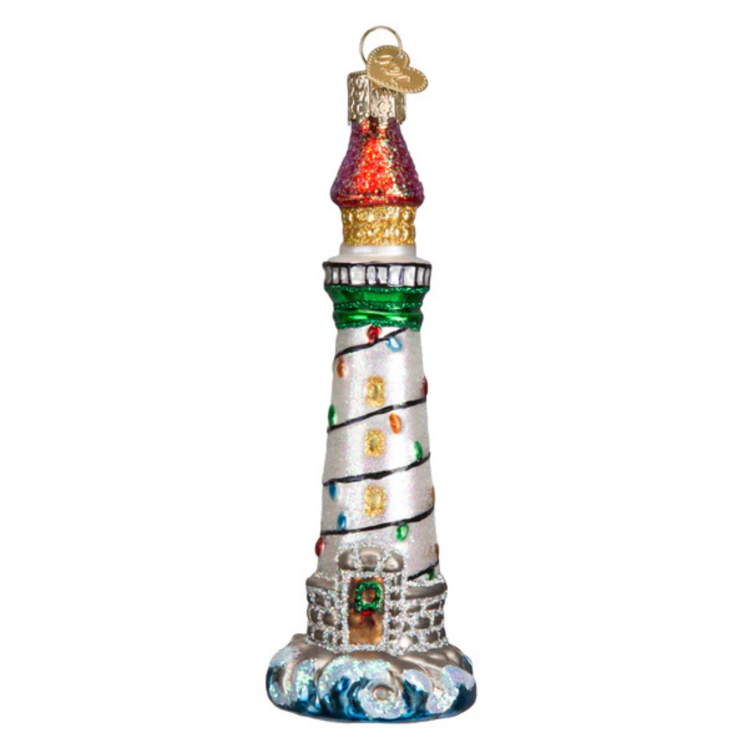 Old World Christmas Holiday Lighthouse Ornament