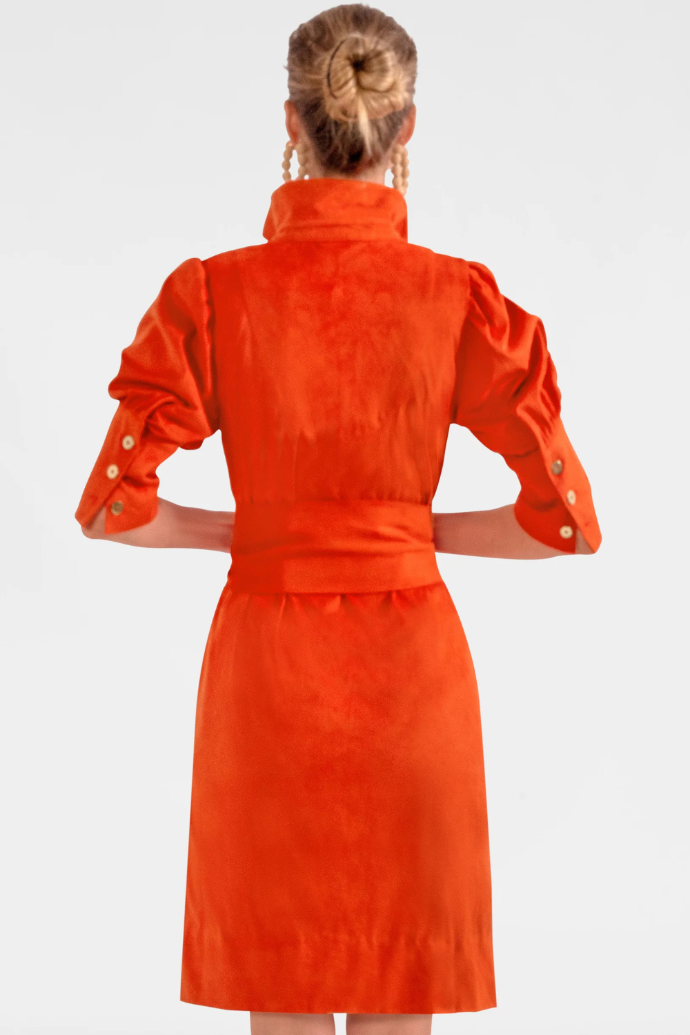 Gretchen Scott Ultra Suede Swagger Dress - Orange